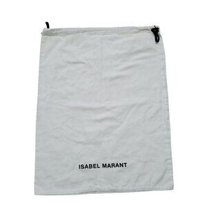 Isabel Marant White Dust Bag Empty Drawstring Logo Spell Out 16.5 x 13 in